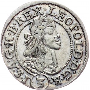 Leopold I., 3 Kreuzer 1666, KB, Kremnitz