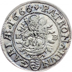 Leopold I., 3 Kreuzer 1666, KB, Kremnitz