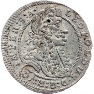 Leopold I., 3 Kreuzer 1704, GE, Prague