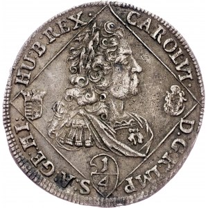 Charles VI., 1/4 Thaler 1734, NB, Nagybanya