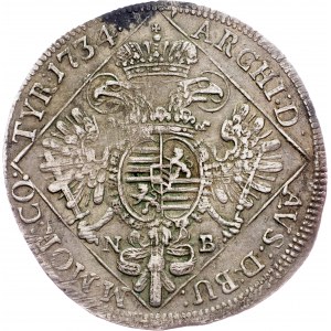 Charles VI., 1/4 Thaler 1734, NB, Nagybanya