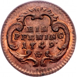 Maria Theresia, Ein Pfennig 1749, W, Vienna