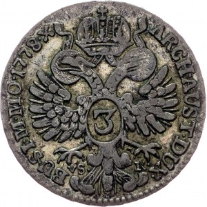 Maria Theresia, 3 Kreuzer 1778, C, Prague