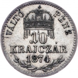 Franz Joseph I., 10 Krajczár 1874, KB, Kremnitz