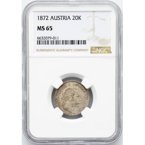 Franz Joseph I., 20 Kreuzer 1872, Vienna