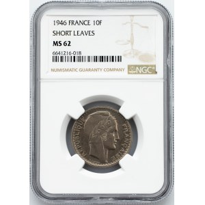 Vierte Republik, 10 Francs 1946, Kurze Blätter