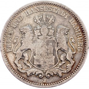 Freie Hansestadt Hamburg, 2 Mark 1880, J