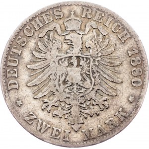 Freie Hansestadt Hamburg, 2 Mark 1880, J