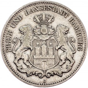 Freie Hansestadt Hamburg, 2 Mark 1906, J