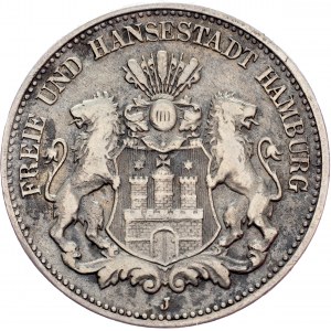 Freie Hansestadt Hamburg, 2 Mark 1906, J