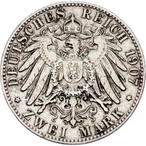 Free Hanseatic city of Hamburg, 2 Mark 1907, J