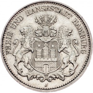 Freie Hansestadt Hamburg, 2 Mark 1914, J