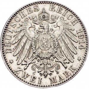 Freie Hansestadt Hamburg, 2 Mark 1914, J
