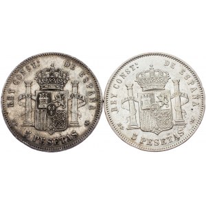 Alfonso XII., 5 Pesetas 1882, 1885, MSM