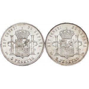 Alfonso XIII., 5 Pesetas 1888, 1889, MPM