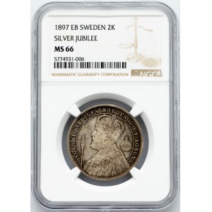 Oscar II., 2 Kronor 1897, EB
