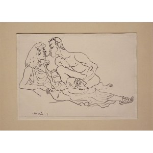 Maja Berezowska(1898,Baranowicze-1978,Warsaw),Love scene,1960