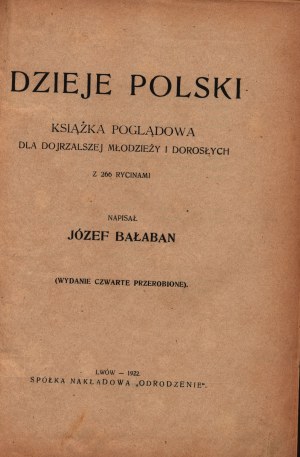 Bałaban Józef - Dzieje Polski [copertina di Rudolf Mękicki].