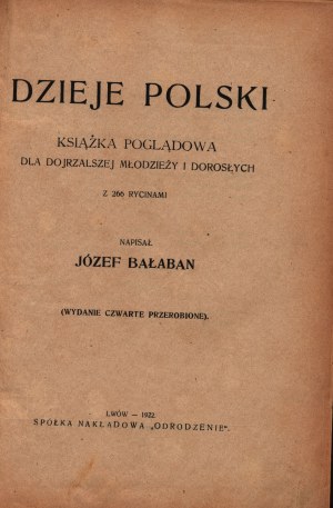Bałaban Józef - Dzieje Polski [couverture par Rudolf Mękicki].