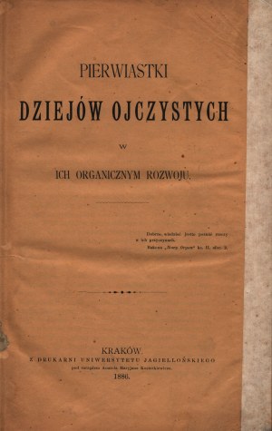 Zarański Stanisław- Pierwiastki dziejów ojczystych w ich organicznym rozwoju