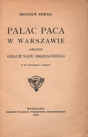 Rewski Zbigniew- Paca Palace in Warsaw [Warsaw 1929].