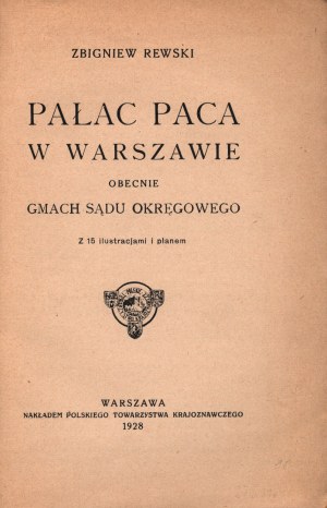 Rewski Zbigniew- Palais Paca à Varsovie [Varsovie 1929].