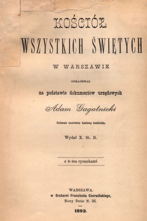 Gagatnicki Adam- Church of All Saints in Warsaw [Warsaw 1893].