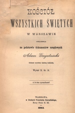 Gagatnicki Adam- Kirche zu Allerheiligen in Warschau [Warschau 1893].