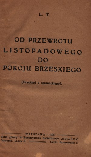 Trotsky Lev - Dal colpo di stato alla pace di Brest [Varsavia 1920].