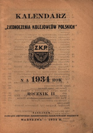 Kalendár Odborového zväzu poľských železničiarov na rok 1934