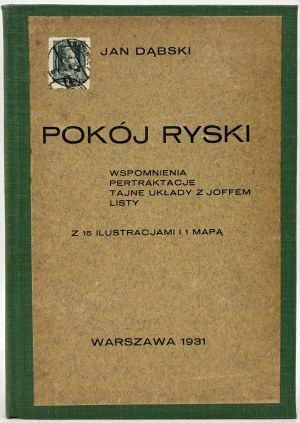 Dabski Jan- Pokój Ryski [Poľsko-sovietska vojna][Varšava 1931].