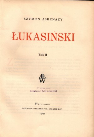 Askenazy Szymon- Lukasinski Volume II [Warsaw 1929].