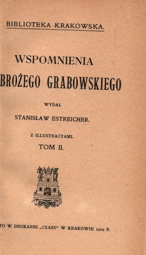 Mémoires d'Ambroży Grabowski [vol.II] [Cracovie 1909].