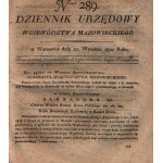 (kradzieże, ucieczki, drobne przestępstwa)Dziennik Urzędowy Województwa Mazowieckiego Numer 289 [Warszawa 1821]