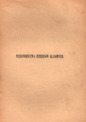 Kautsky Karol- La contraddizione degli interessi di classe nel 1789 [Varsavia 1905].