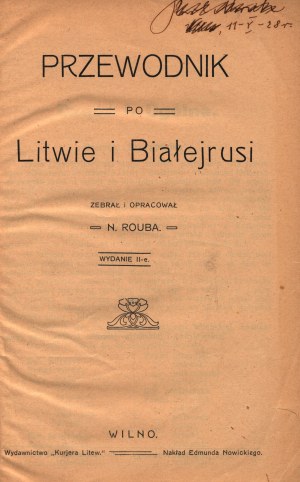 Napoleon Rouba- Guide to Lithuania and White Russia [post 1909].