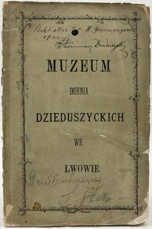 (Zoologie) Dzieduszycki-Museum in Lwów [Lwów 1880].