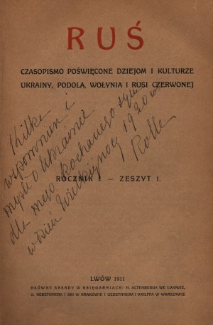 Rusínsko. Periodikum venované histórii a kultúre Ukrajiny, Podolia, Volyne a Červenej Rusi [Ľvov 1911].