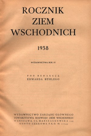 Jahrbuch der Ostgebiete 1938 [Warschau 1938].