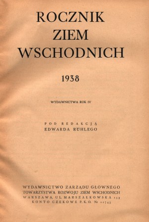 Annuaire des territoires de l'Est 1938 [Varsovie 1938].