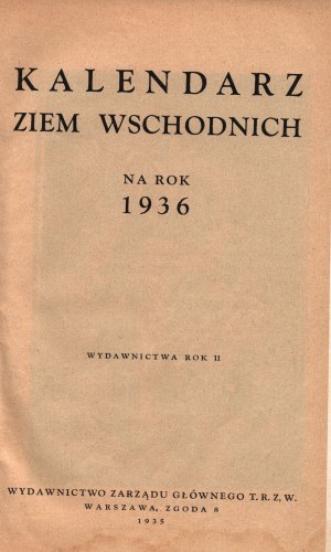 Kalender der Ostgebiete für 1936 [Warschau 1935].