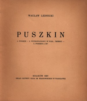 Lednicki Waclaw- Pushkin [Krakow 1937].