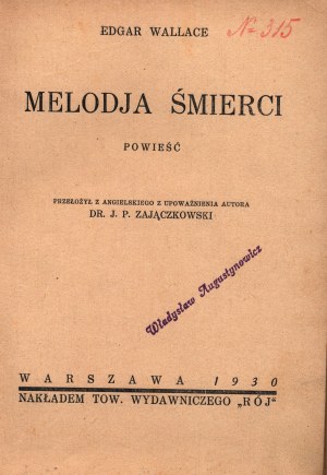 Wallace Edgar - Melodie des Todes [Warschau 1930].