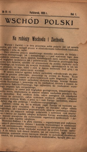 Wschód Polski. Dwutygodnik polityczny. (Wolhynien unter den Bolschewiken) [Warschau 1920, Nr. 10-11].