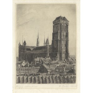 [GDAŃSK] Fischer-Oels, Helma (1860-1930) - Danzig Marienkirche. Akwaforta 25,5x19,3 cm (kompozycja)