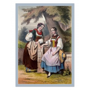 Lithograph, 19th century, German Women