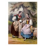 Lithograph, 19th century, German Women