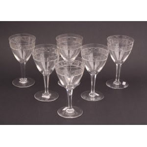 Set of 6 glasses, Nancy circa 1930.
