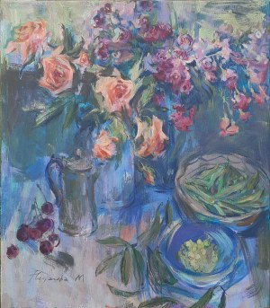 Maria Niekrasova, Roses and green peas, 2022