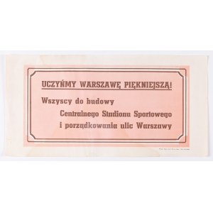 Wojskowe Zakłady Graficzne Warszawa, Plakat Uczyńmy Warszawę piękniejszą!, lata 50. XX w.
